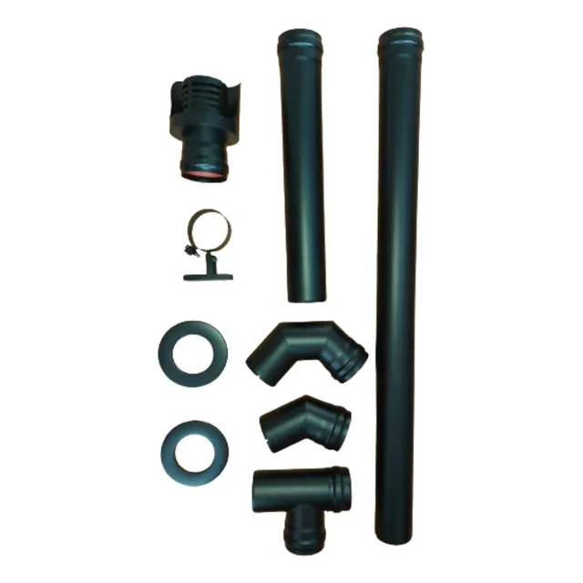 Kit De Caños Negros 80 Mm Para Calefactor A  Pellet 