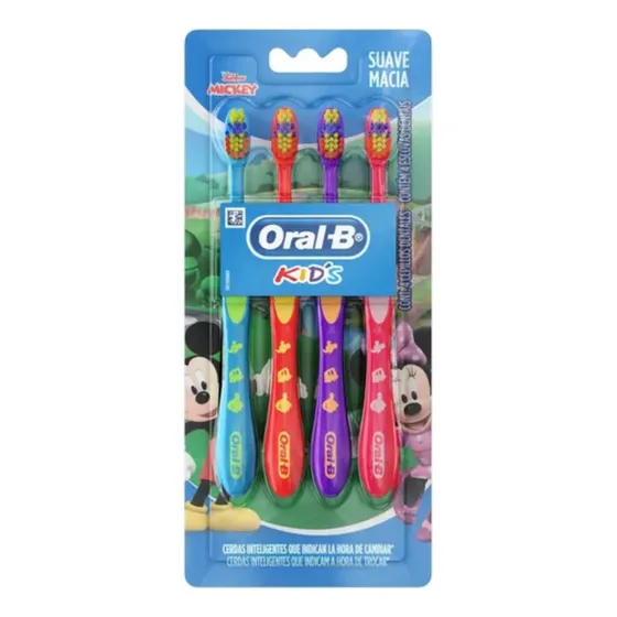 Escova De Dente Mickey 4 Unidades Oral-b