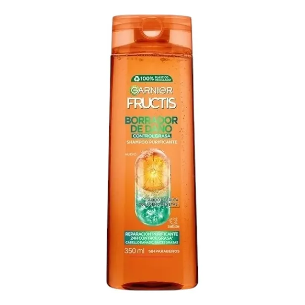 Shampoo Garnier Fructis Borrador De Daño Control Grasa 350ml