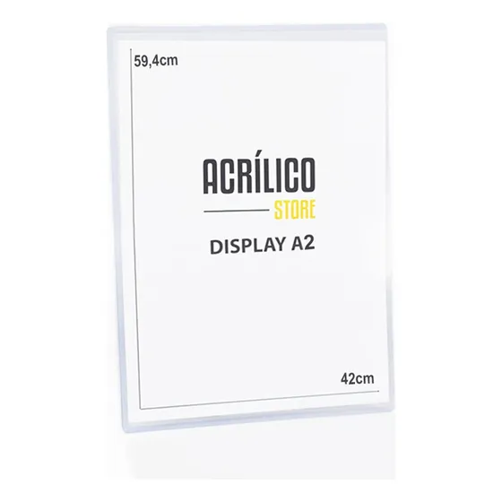 Display Transparente P/ Cartazes A2 (42x59,4cm)