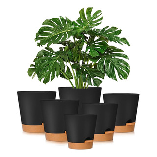 Ukipos Set De 6 Macetas De Plástico Para Plantas Con Drenaje Ukipos Set De 6 Macetas De Plástico Para Plantas Con Drenaje