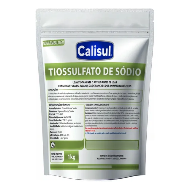 Tiossulfato De Sódio - Hipossulfito - Anti Cloro - 1kg