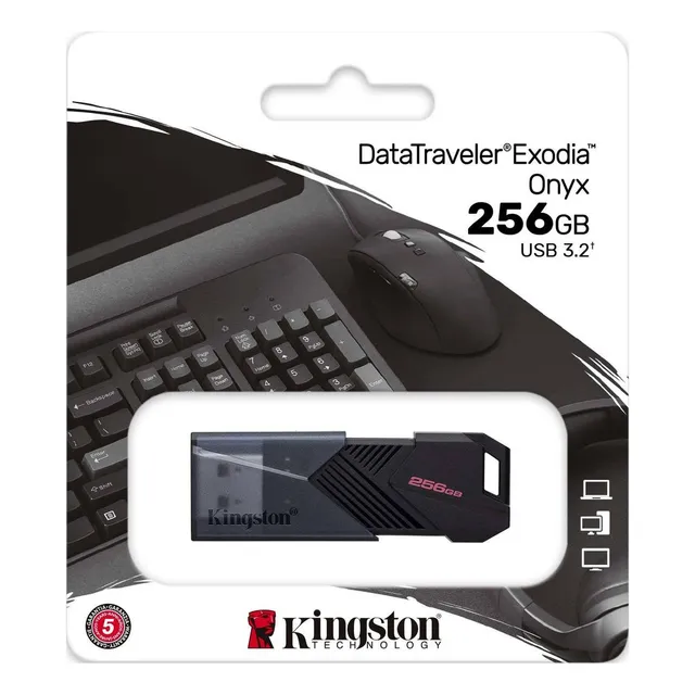 Memoria Usb Kingston 256gb Exodia Onyx Dtxon/256gb Usb 3.2 Negro Exodia Onyx