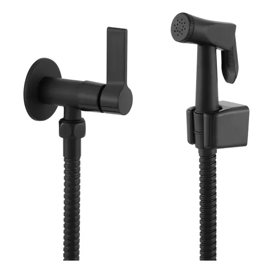 Ducha Higiênica Banheiro 100% Metal Completa Cromada Suporte