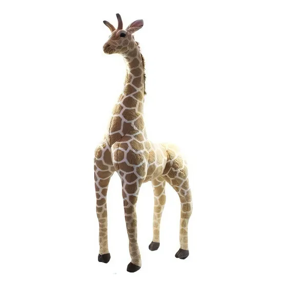 Girafa Gigante Realista Em Pé De Pelúcia 128 Cm