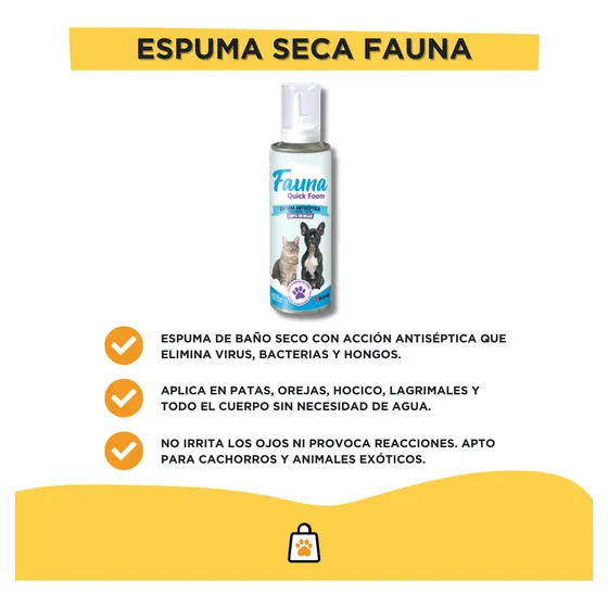 Espuma Baño Seco Perro Gato Limpia Sin Mojar 210 Ml Higiene Fragancia Rico
