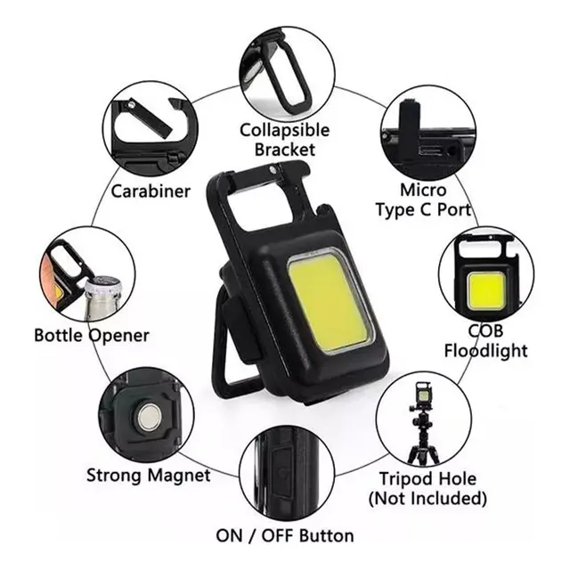 Mini Foco Llavero Con Iman Led  Abridor Linterna Mas Vendido