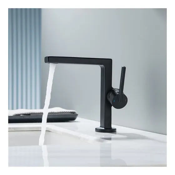Grifo Lavabo Negro Mezclador Fregadero Baño Cepillo Caliente