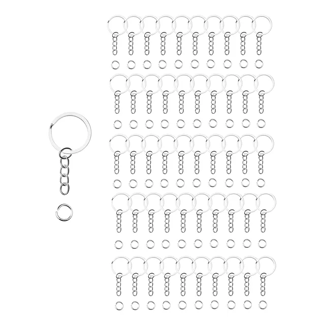 Aros Metal Argolla Con Cadena Para Llaveros X100