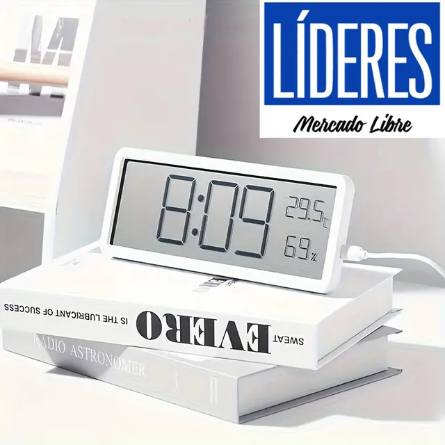 Reloj De Pared O Mesa Con Indicador De Temperatura Y Humedad