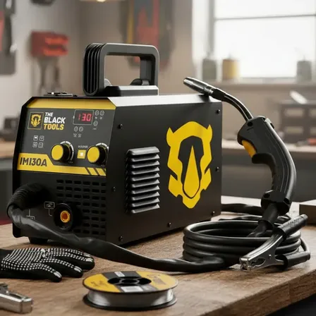 Máquina Solda Inversora 130a Tocha Mig Portatil + Acessórios Preto 127/220v