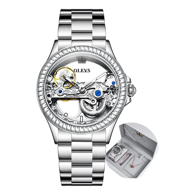 Olevs Mujer Reloj Esqueleto Conjunto Automático De Xvbhb