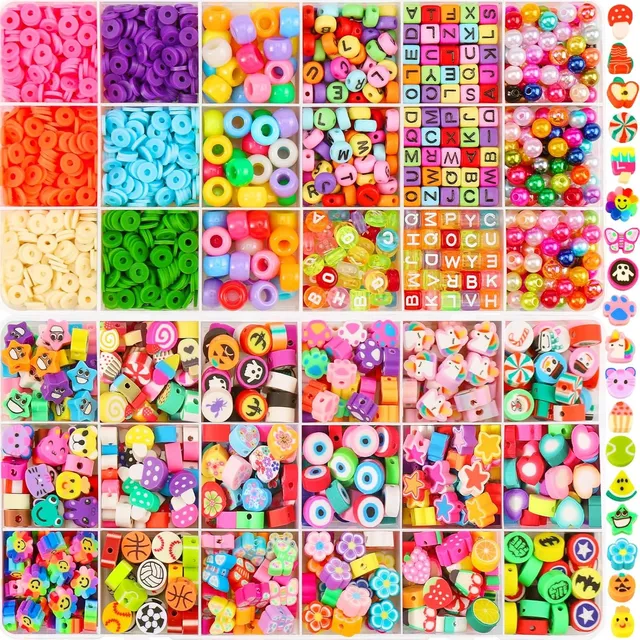 Kit De Cuentas De Arcilla Polimérica Para Hacer Pulseras