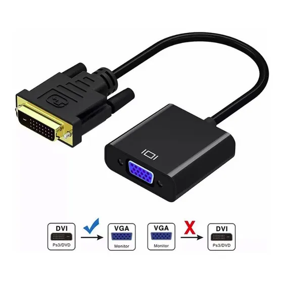 Adaptador Convertidor De Señales Dvi A Vga Video Monitor Pc