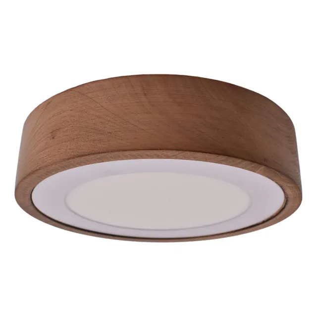 Panel Circular Led Kua 12w Madera Lenga Lustrada 