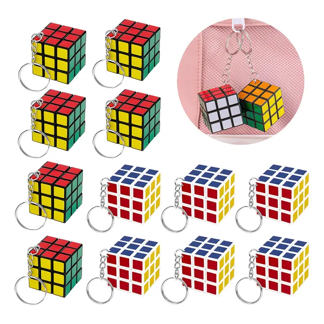 48 Llavero Cubo Rubik 3x3 Mayoreo Fiestas Cumpleaños Estructura Mezcla De Color