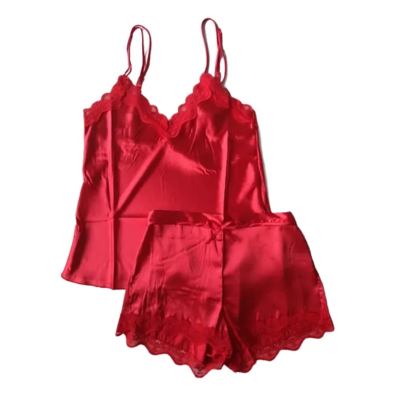Pijama Mujer Verano Raso/satén Encaje Shortdoll Strass 604