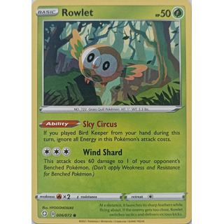 Pokémon Tcg 006/072 Rowlet Pokémon Tcg 006/072 Rowlet