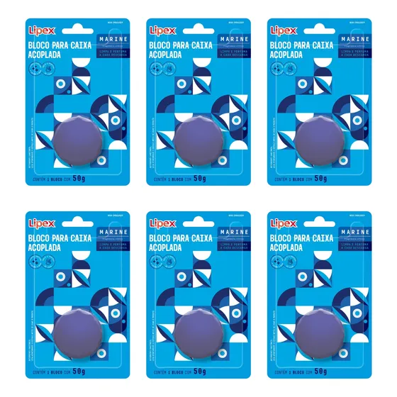 Bloco Caixa Acoplada Lipex Pedra Sanitaria Marine Kit C/ 6 