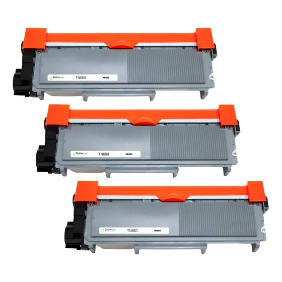 Pack 3 Toner Compatible Con Tn630 Tn660 2520 2540 2300 2700 Tinta Negro