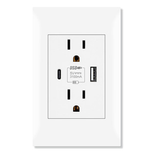 Sran Enchufe 2puertos Usb+type-c 15w Blanco Pc Ignífugo Sran Enchufe 2puertos Usb+type-c 15w Blanco Pc Ignífugo