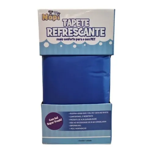 Cama Refrescante Napi 90x50 Azul Para Cães E Gatos Grande
