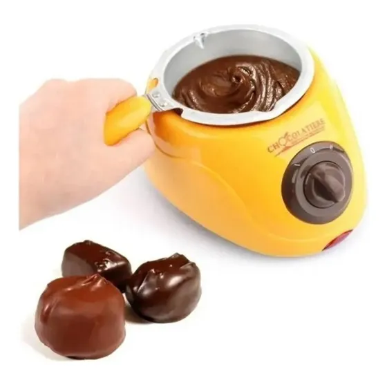 Olla Para Derretir Chocolate Juego De Fondue Eléctrica Molde Color Amarillo
