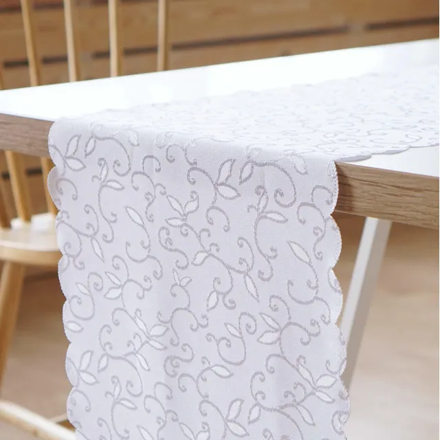 Aholta Design Camino Mesa Verano Blanco Turco Poliester Alta