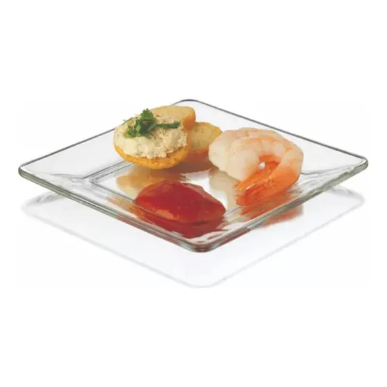 Plato De Vidrio Cuadrado Tempo - Libbey 15.2cm Color Transparente