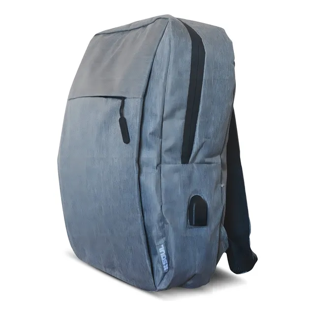 Mochila Usb Notebook Soul Compatible Con Hp Lenovo 15,6 Color Gris Diseño De La Tela Liso