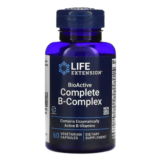 Complejo B Completo Bioactivo 60cp Life Extension Vitamina B Sabor Neutro