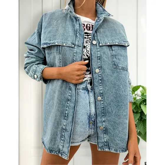 Saco Jean Campera Talle Amplio  Denim  Oversize  Camisaco
