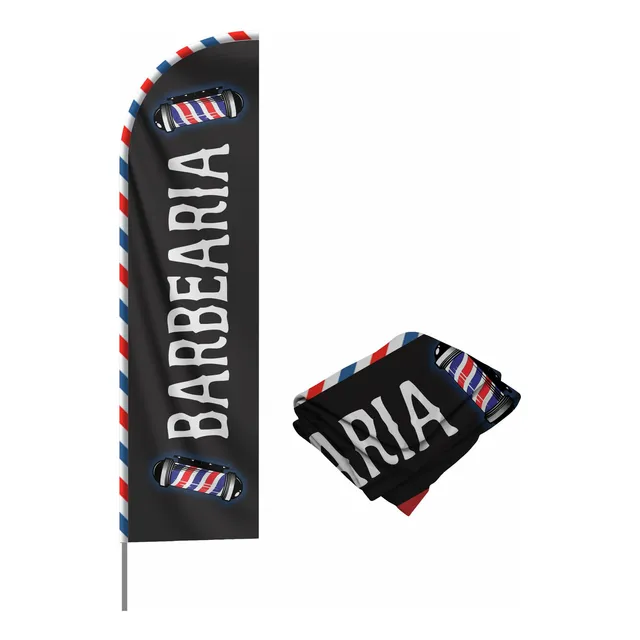 Wind Banner Bandeira Vento Dupla Face 2m Barbearia (tecido)
