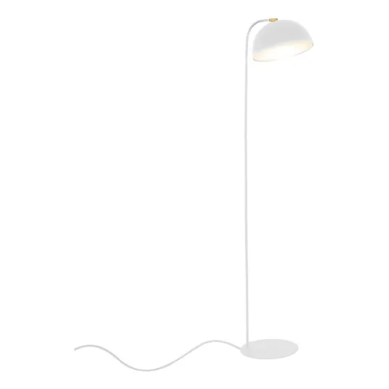 Lampara De Pie Deco Lectura Led E27 Campana 28 Direccionable Estructura Blanco/Cobre