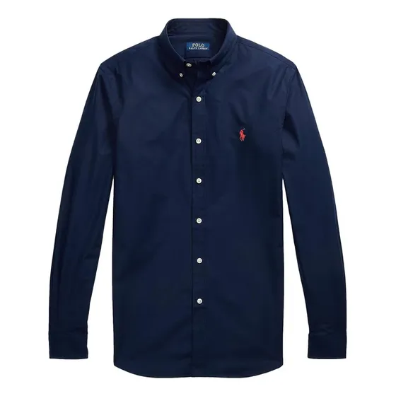 Camiseta Oxford Polo Azul Manga Larga