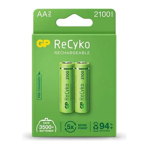 Pilas Baterias Aa Recargables 2100 Mah Recyco Marca Gp 