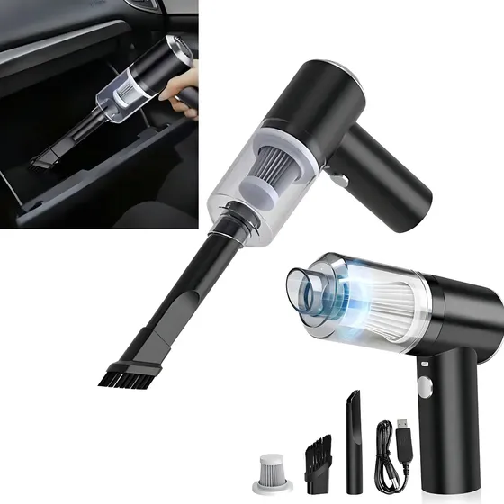 Aspirador Portátil Sem Fio Automotivo Recarregável 120W Preto
