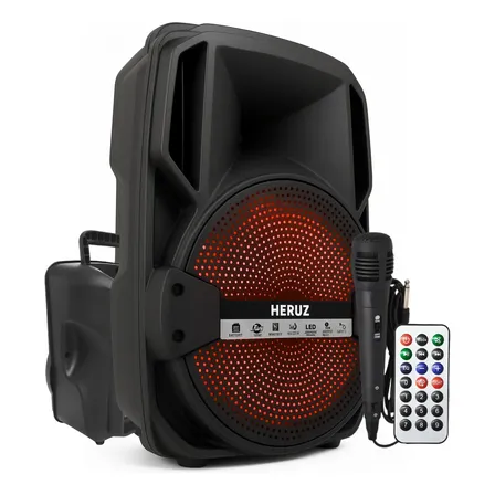 Kit 6 Caixinha De Som 1000w Pmpo + Microfone Potente Preto 127/220v