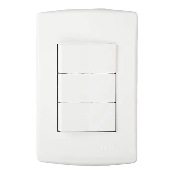 Conjunto Interruptor Simples Triplo Siena Alumbra 6531 Cor Branco