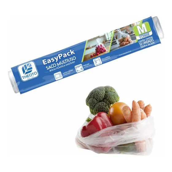 50 Sacos Multiuso 3kg P/ Alimentos 22,5x37cm Resistente