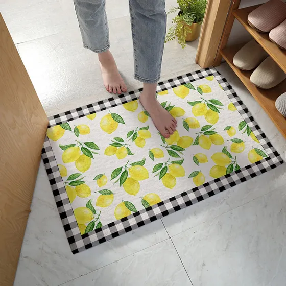 Alfombra Baño Limon Granja Felpudo Suave Esponjoso Para Sala