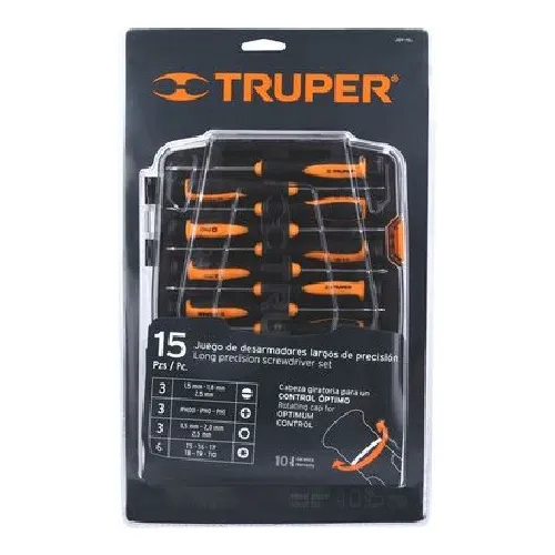 Set De 15 Destornilladores Largos De Precisión Marca Truper