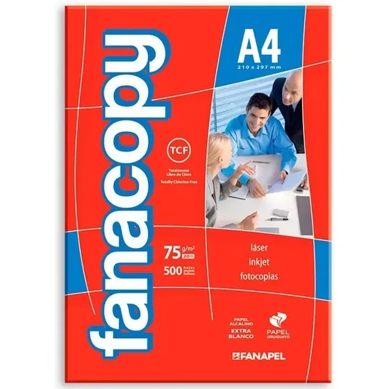 Papel Fotocopia Fanacopy A4 500 Hojas 75 Grs
