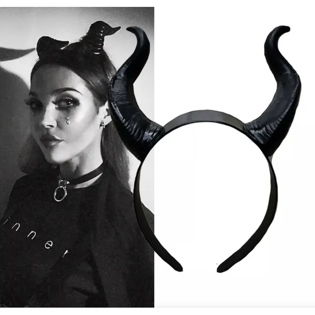 Cintillo Diadema Negro Malefica Halloween Disfraz Hora Loca