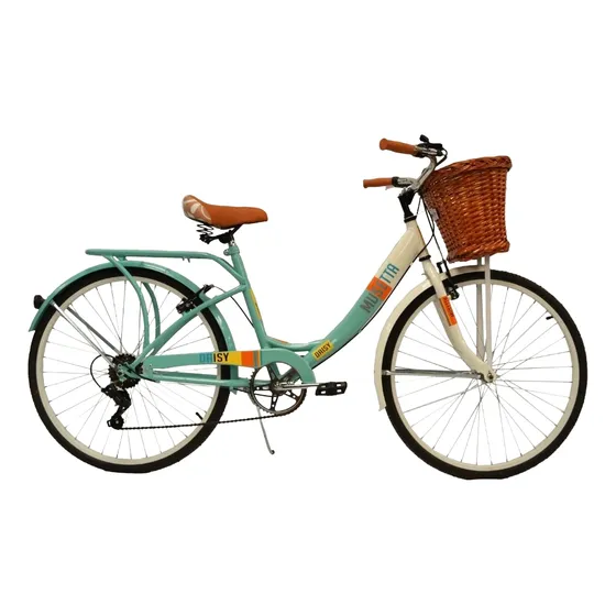 Bicicleta De Paseo Musetta Con Cambio 6v Rodado 26 Canasto