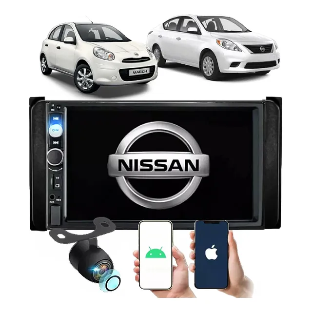 Central Multimidia Nissan March Versa 2001-2013 Moldura Cam