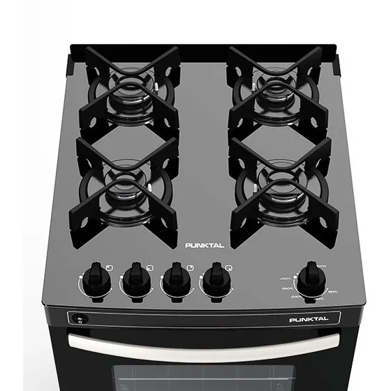 Cocina Punktal Toda Super Gas Vidrio Templado 4 Hornallas