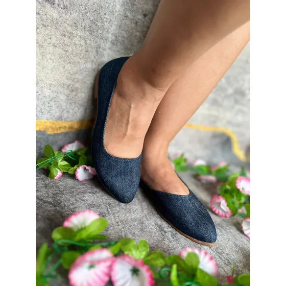 Baletas De Jean Elegantes, De Oficina, Sin Tacon