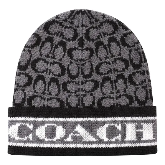 Beanie Coach, Mezcla De Lana Y Tiza Con El Logotipo De La Ma