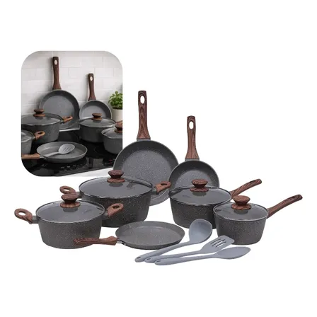 Jogo De Panelas Indução Mimo Style Cerâmica 10 Peças Grafito